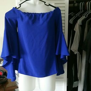 Off the shoulder royal blue top